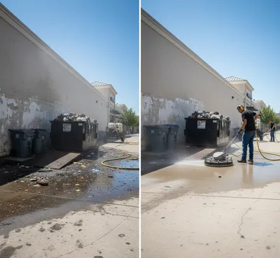 Dumpster pad cleaning