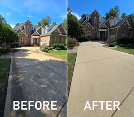 Before and after pressure washing result