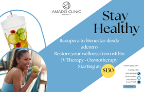 Aesthetic treatment promotion banner Amado Clinic Miami