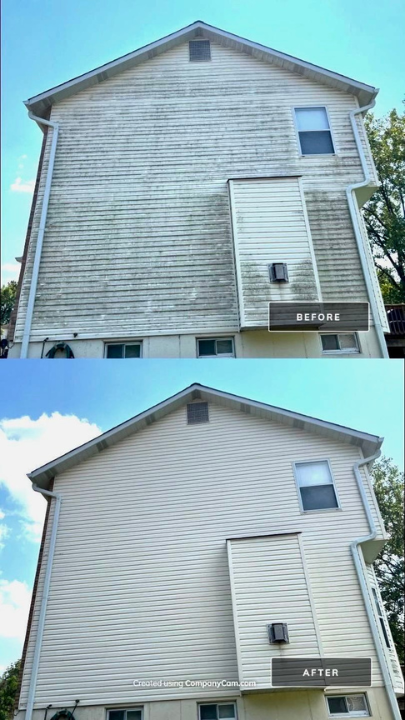 Before and After Pressure Washing St Louis