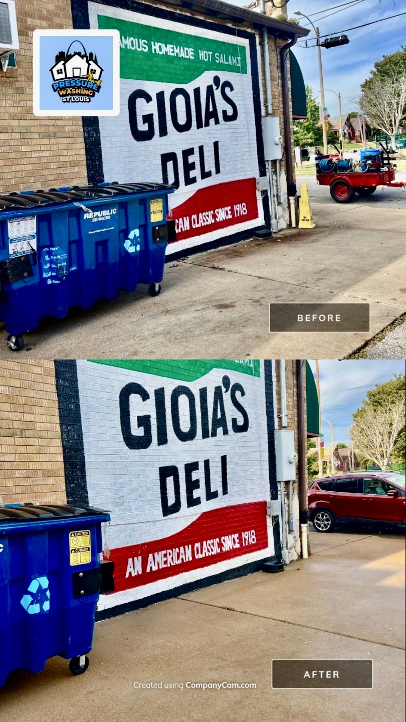 Before and After Pressure Washing St Louis