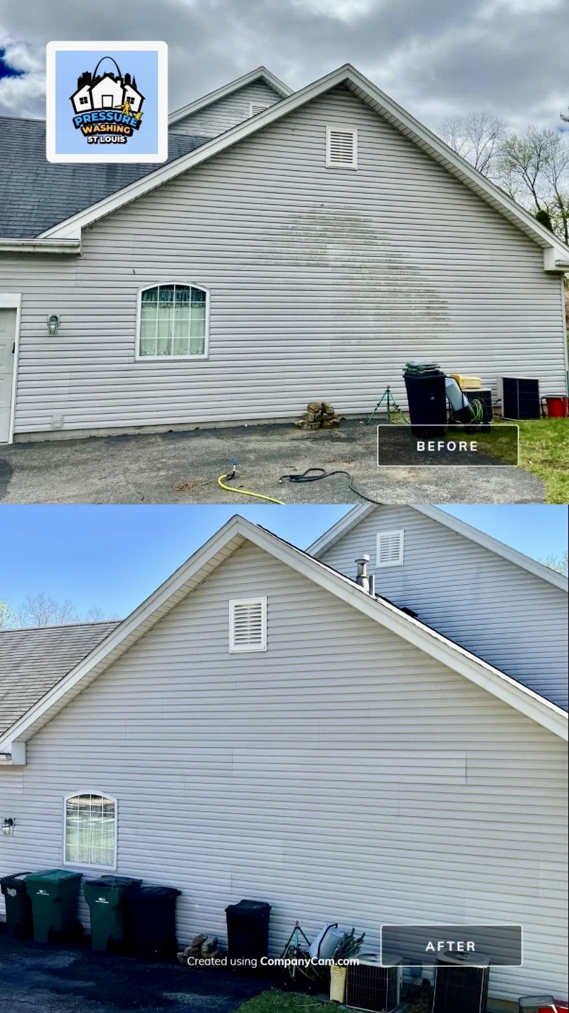 Before and After Pressure Washing St Louis