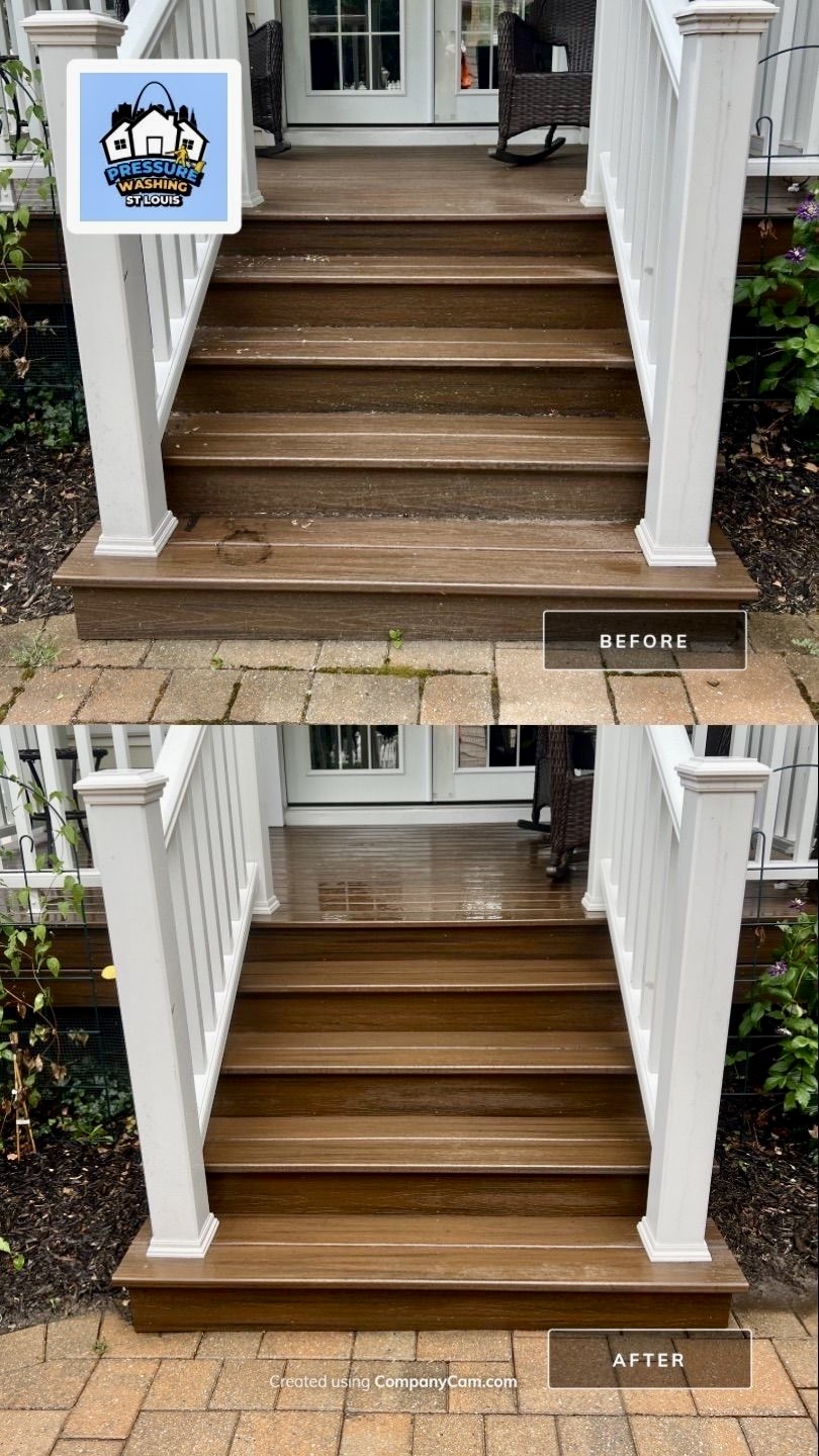 Before and After Pressure Washing St Louis