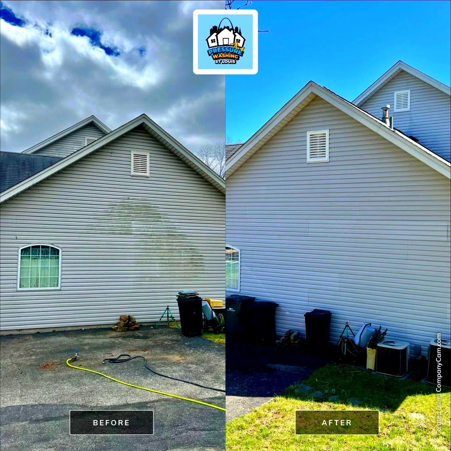 Before and After Pressure Washing St Louis