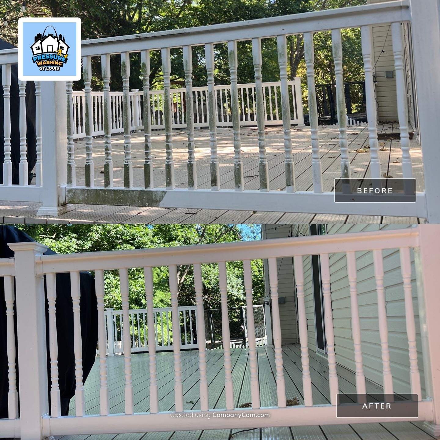Before and After Pressure Washing St Louis