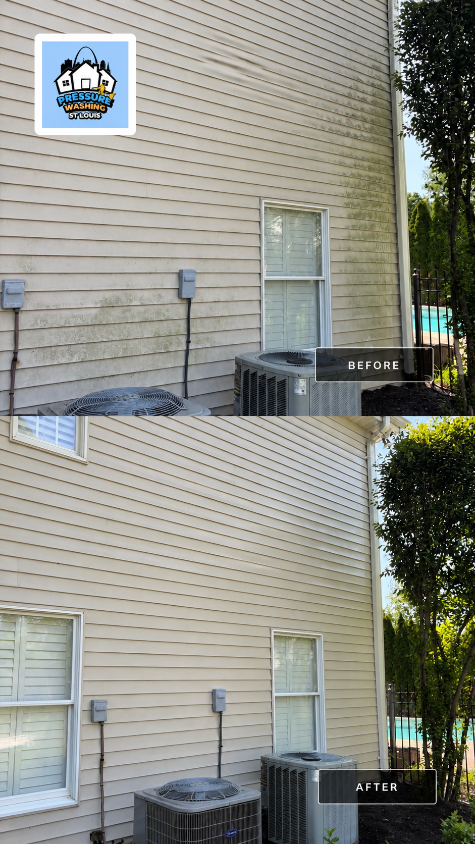 Before and After Pressure Washing St Louis