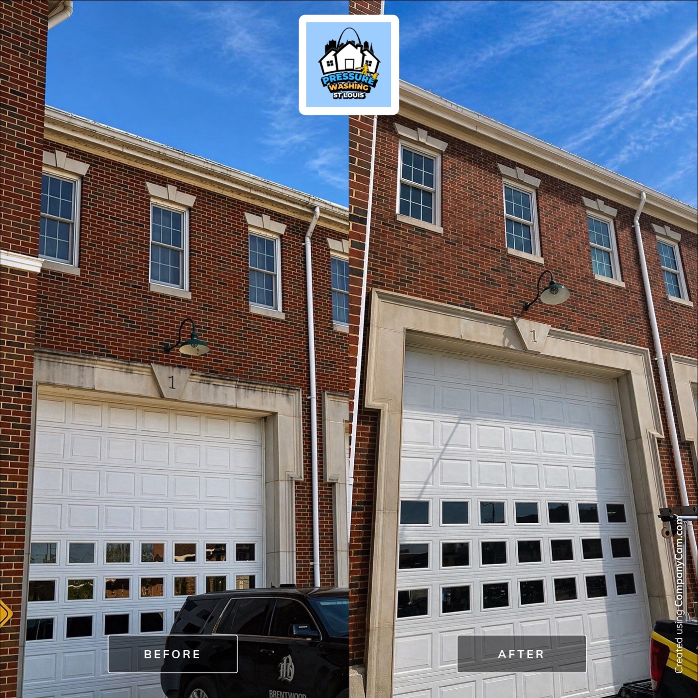 Driveway pressure washing results St. Louis