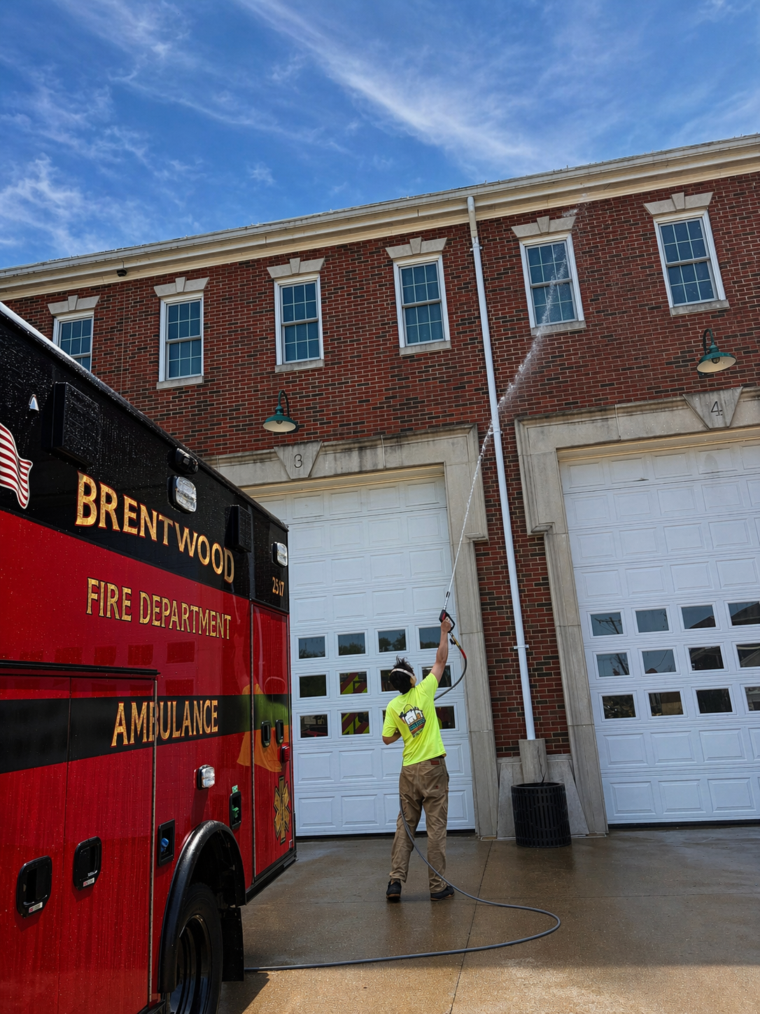 High reach window cleaning St. Louis
