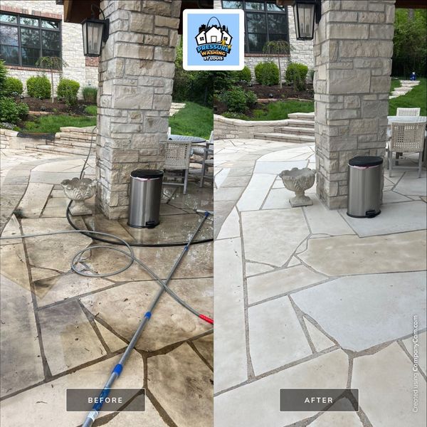 Before and After Pressure Washing St Louis