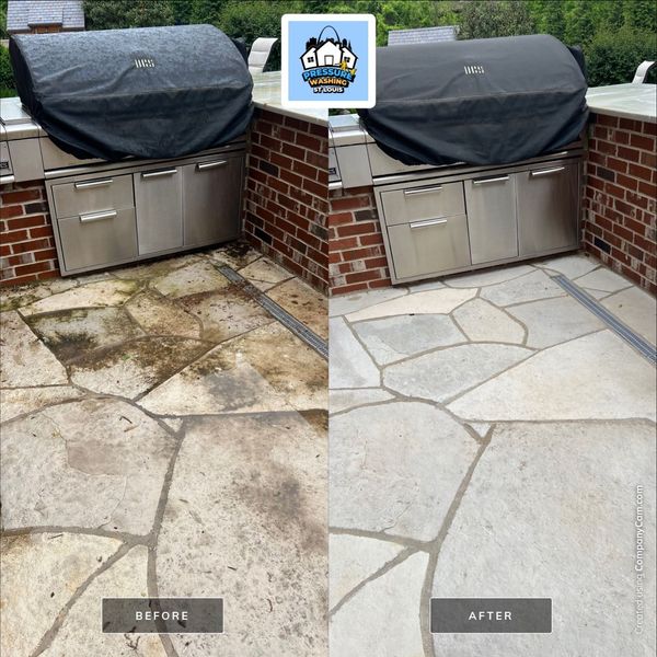 Before and After Pressure Washing St Louis