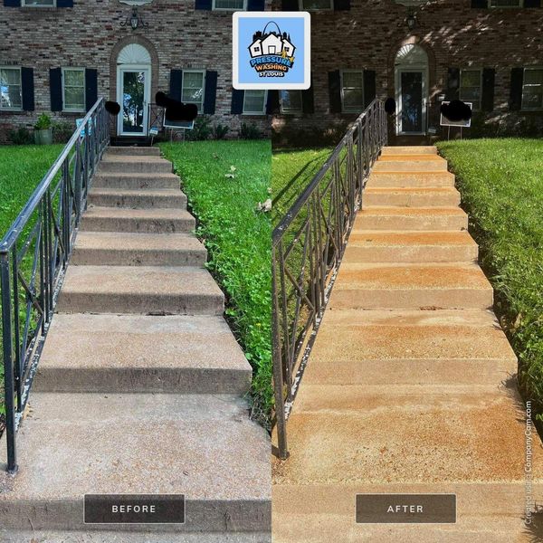 Before and After Pressure Washing St Louis