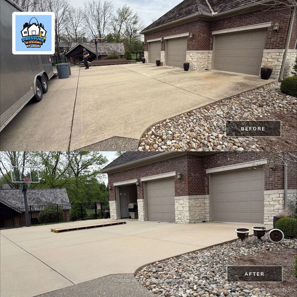 Before and After Pressure Washing St Louis