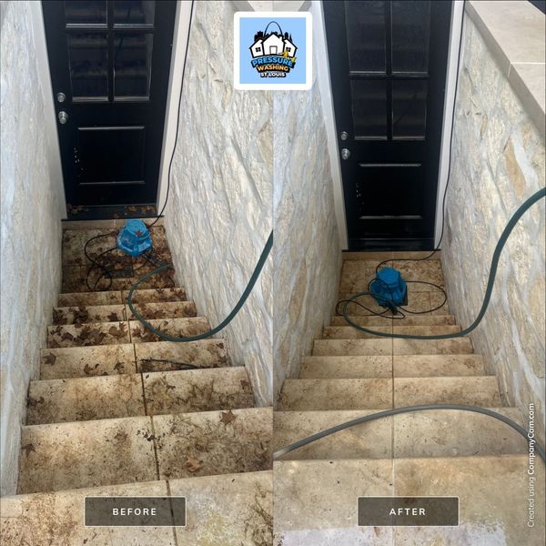 Before and After Pressure Washing St Louis