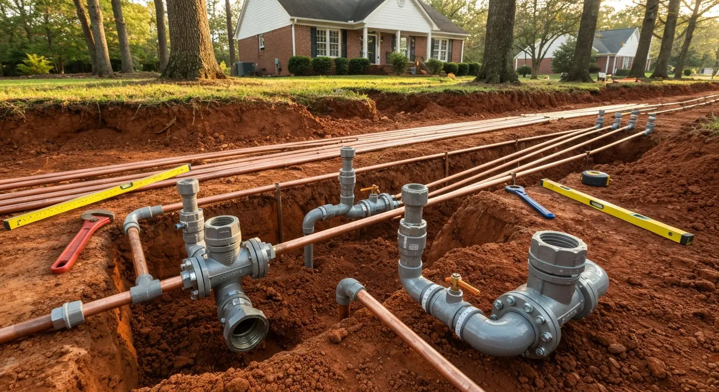Water line replacement work