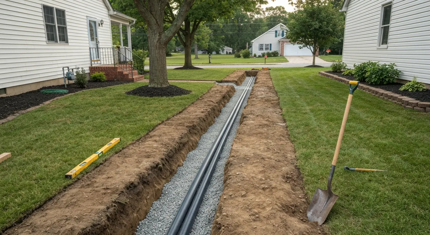 French drain installation