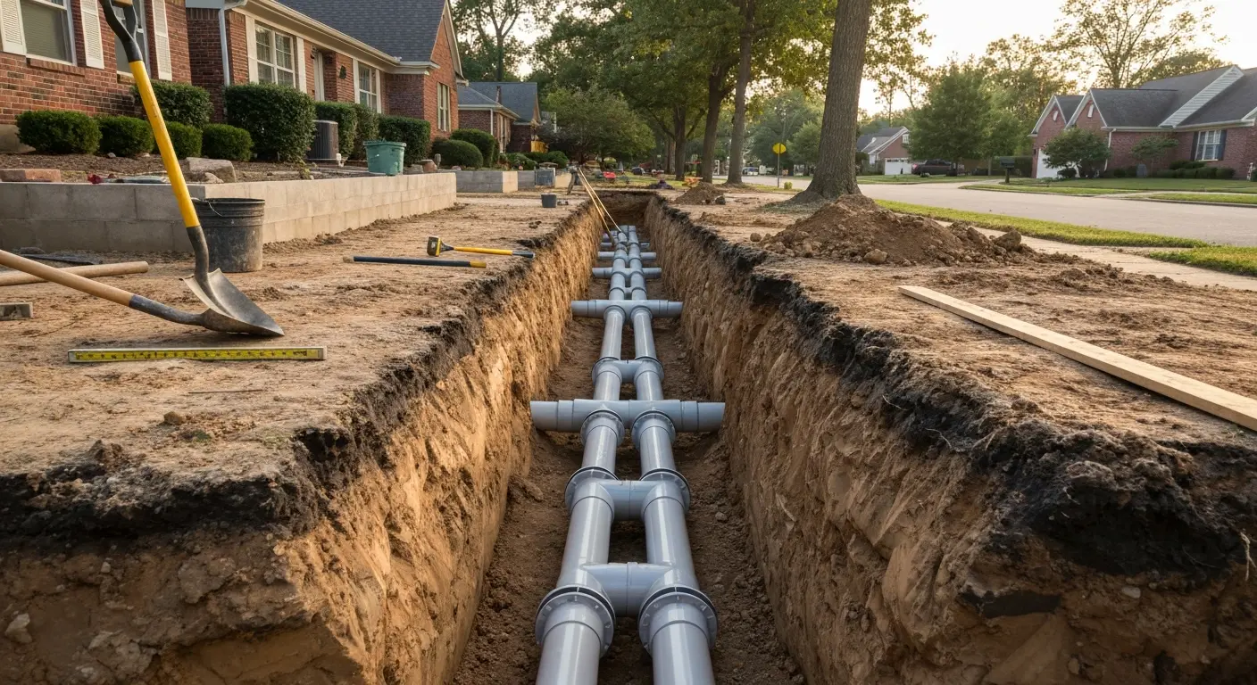 Sewer line replacement work