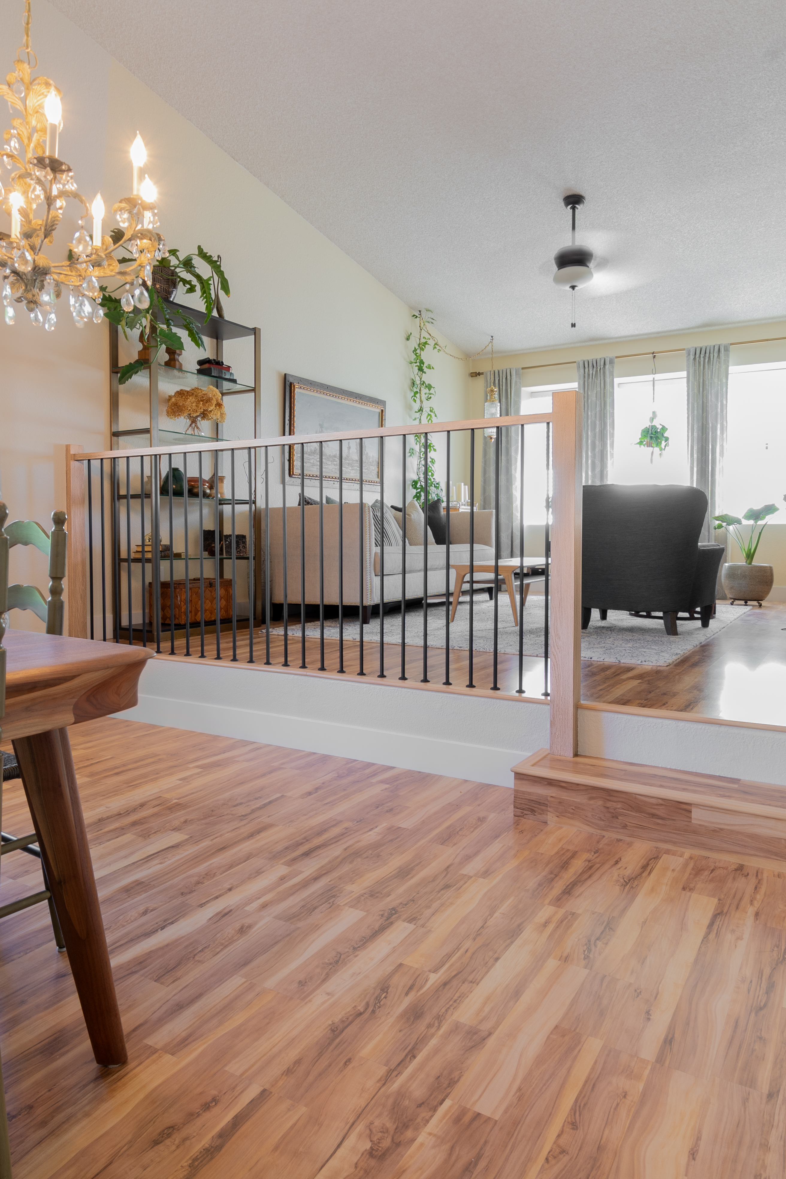 White oak modern railing, Roseville CA