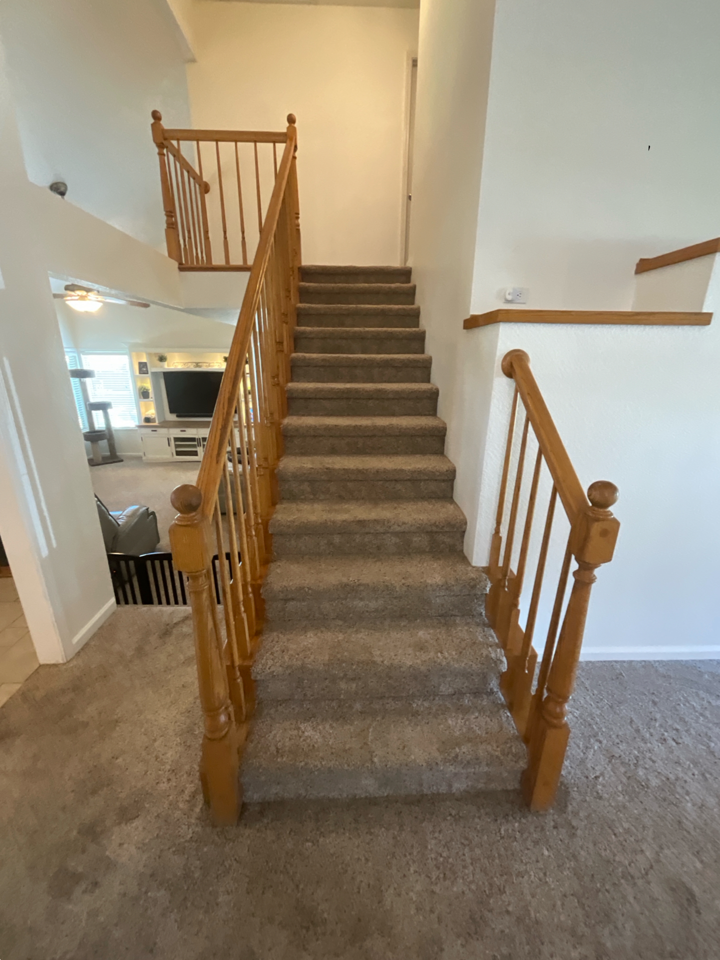 Carpeted staircase before remodel, Roseville CA