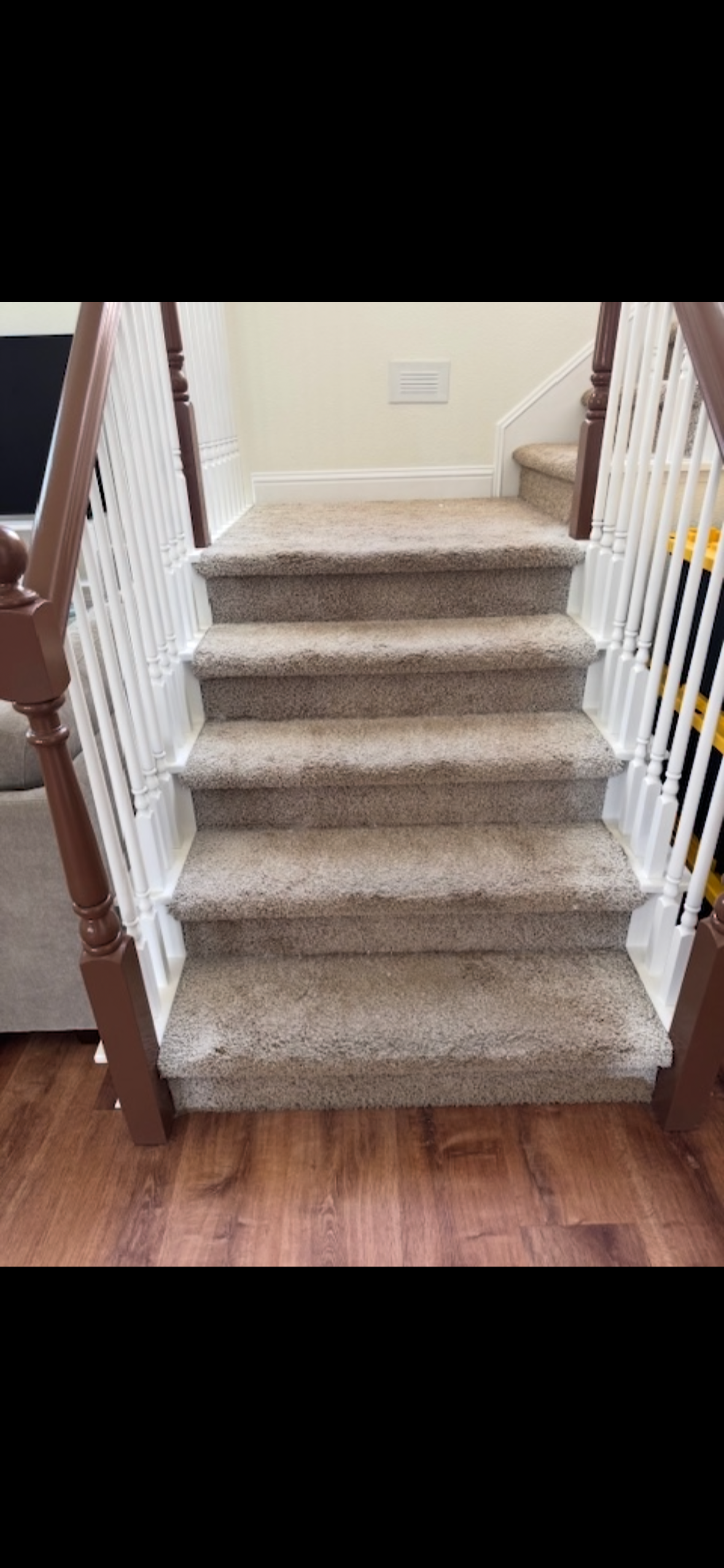 Carpeted staircase before conversion, Roseville CA