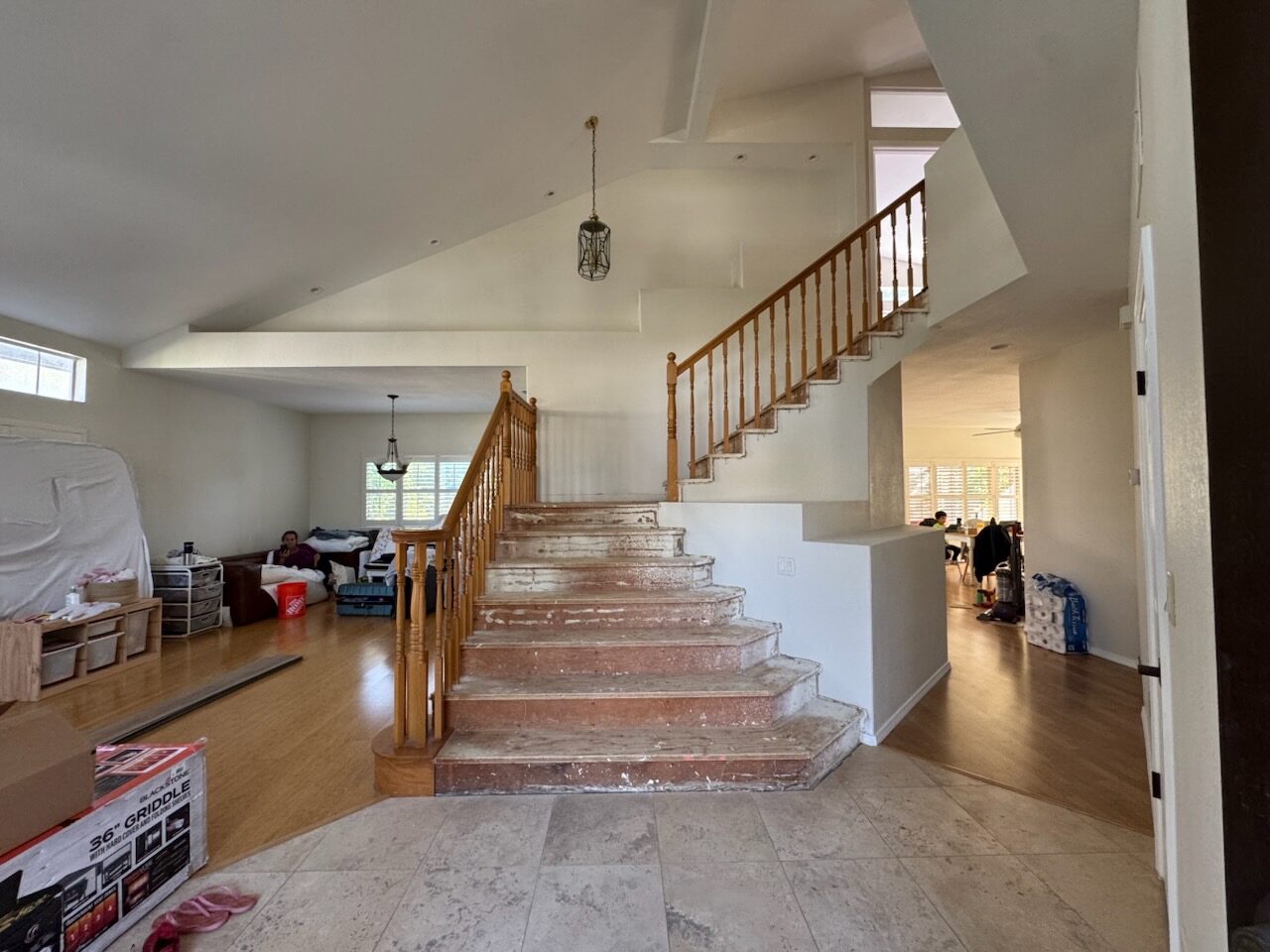 Carpeted staircase before remodel, Lincoln CA