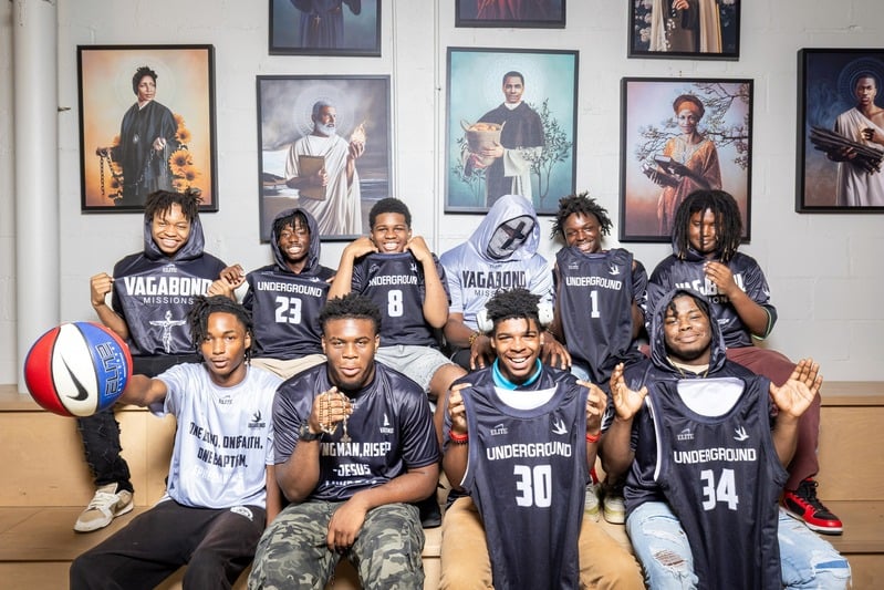 Kendrick coaching youth basketball and football