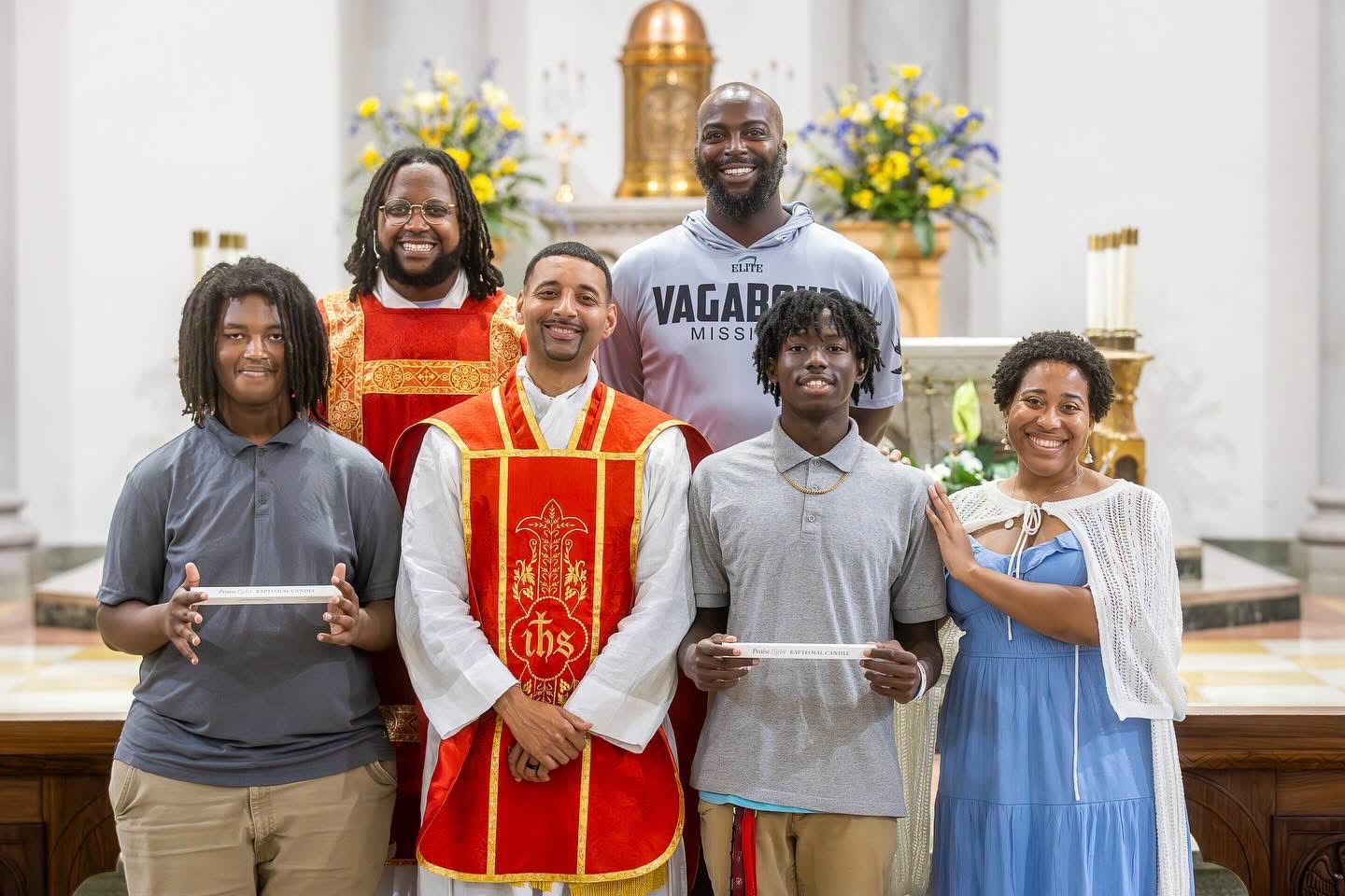 Kendrick Slan accompanying young people at a Vagabond Missions Baton Rouge community gathering