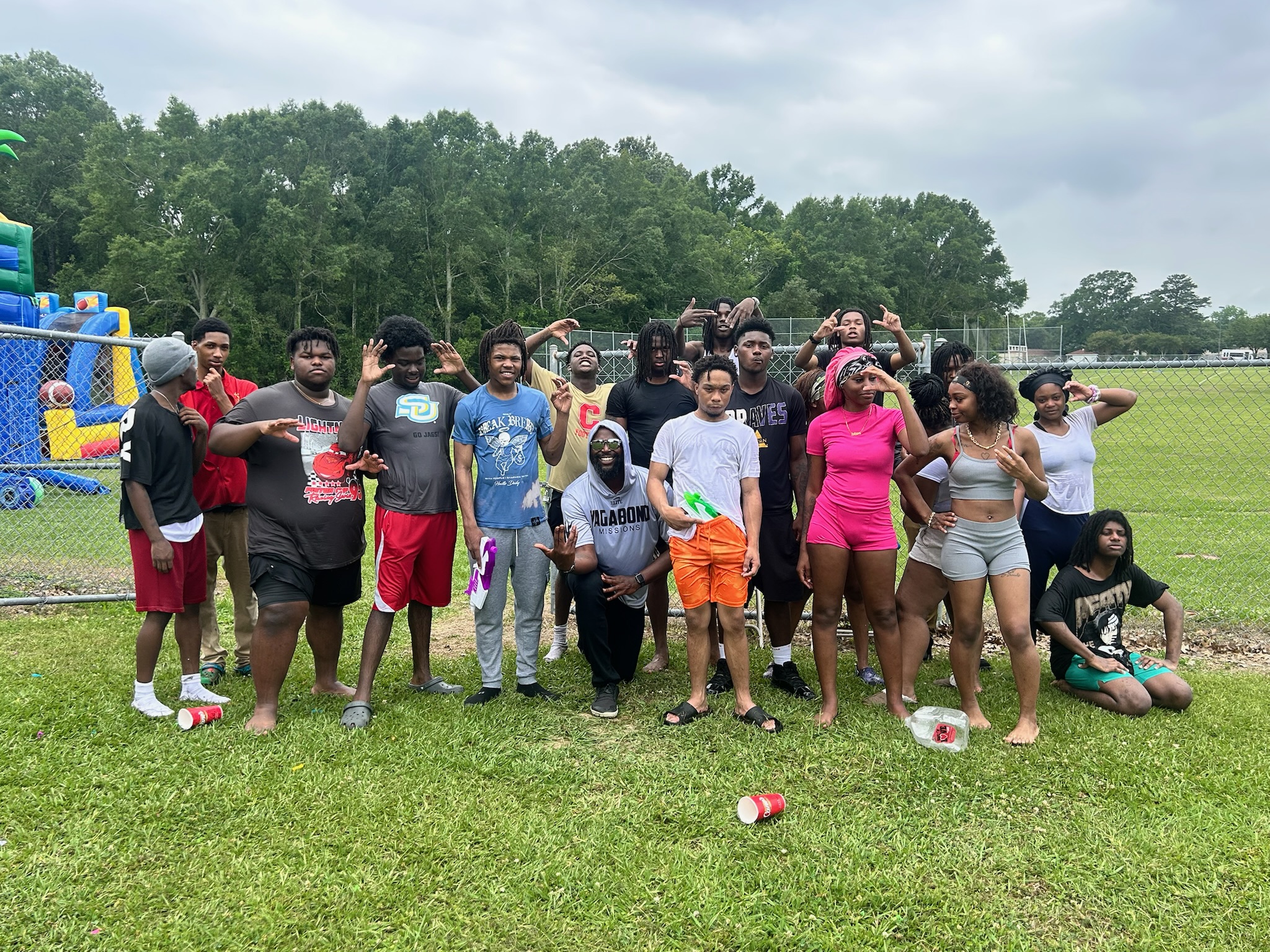 Kendrick Slan serving alongside youth during a Vagabond Missions Baton Rouge outreach activity