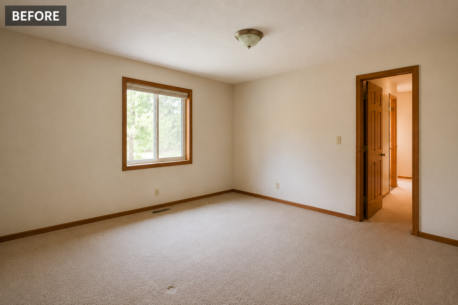 Representative before example of trim and molding before finish work