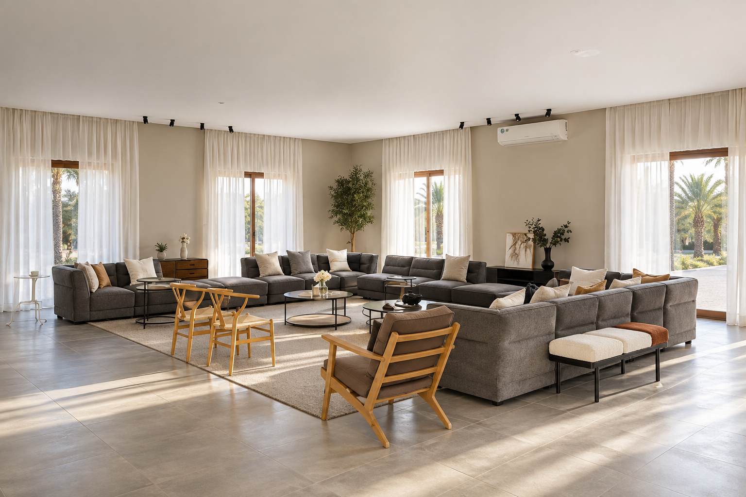 Spacious living area at Samra Farm Villa