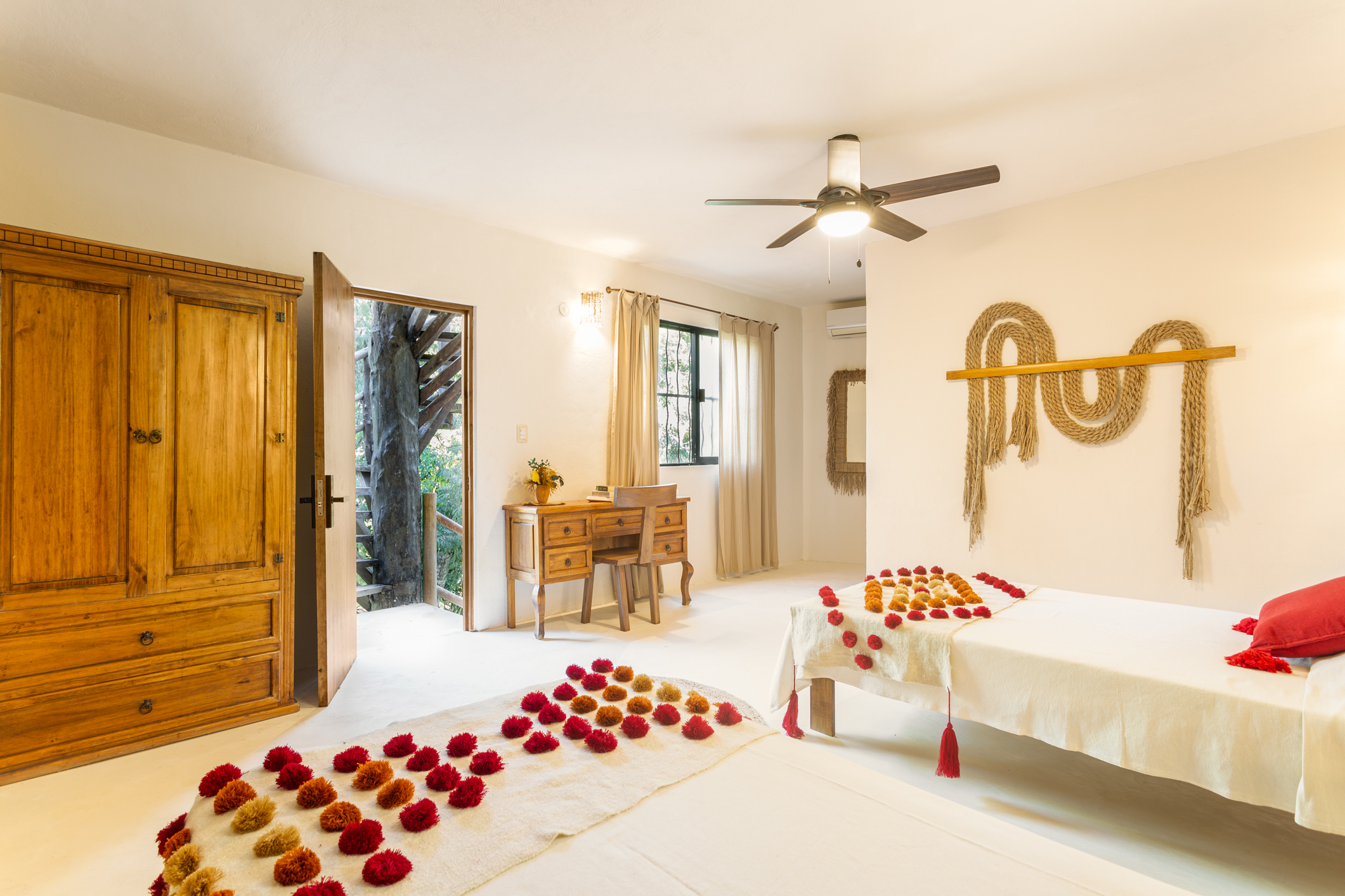 Twin full bed at the retreat