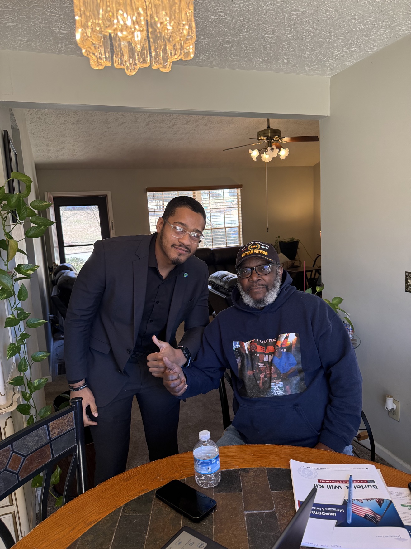 Michael reviewing a Blueprint with a veteran client