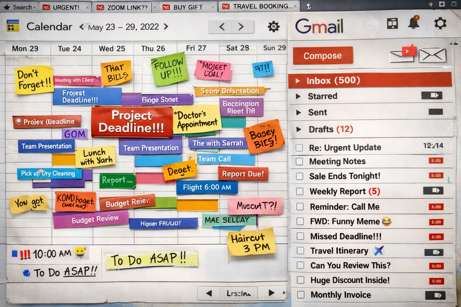 Chaotic and unorganized calendar