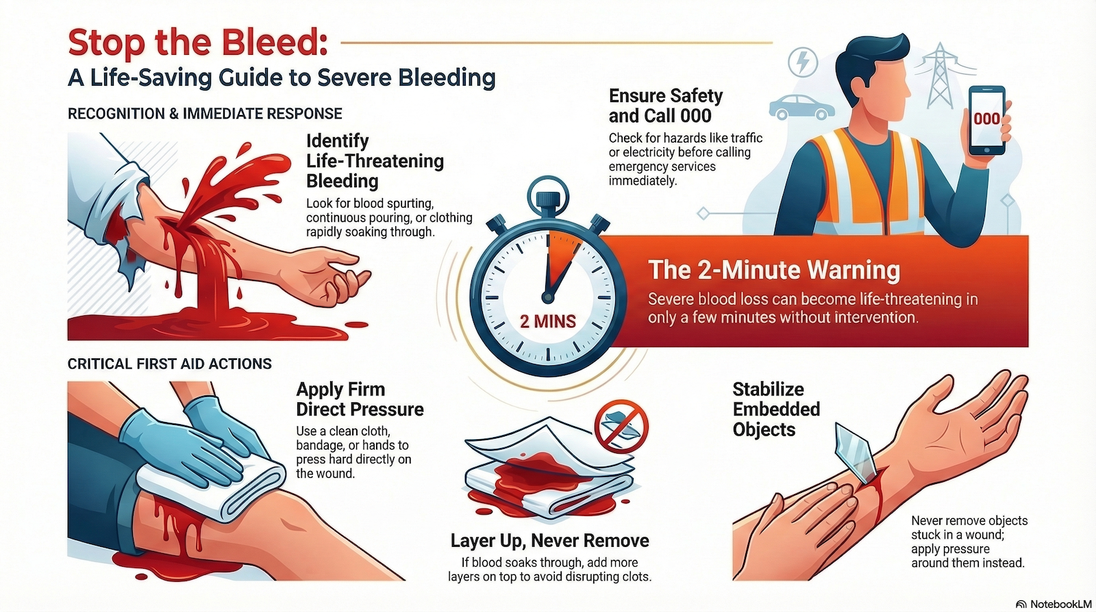 How to stop bleeding infographic
