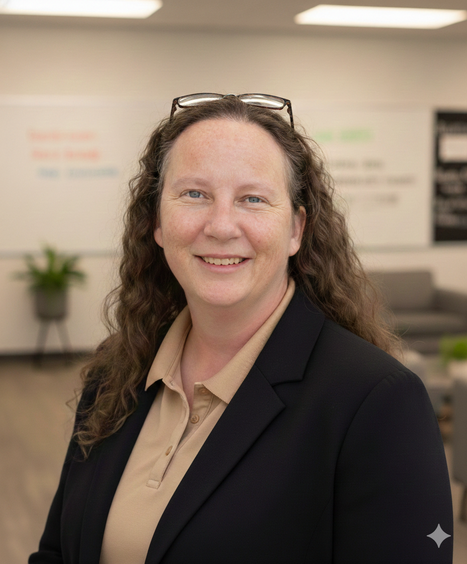 Britt Brennan from REACHAU smiling in a training room