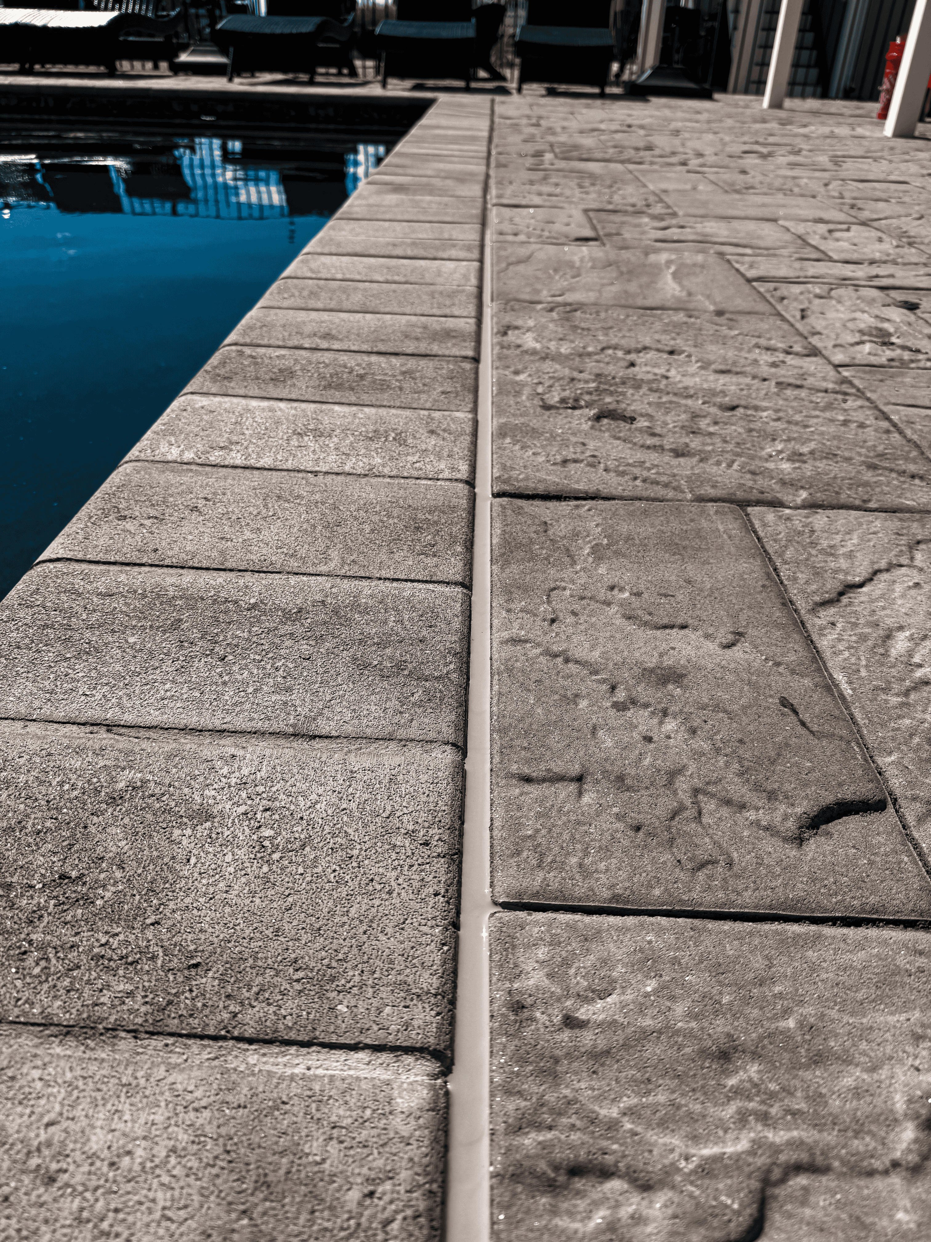 Pool coping and paver detail in North Jersey