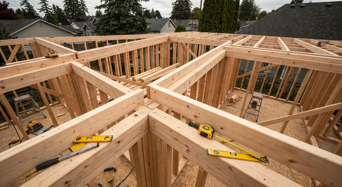 Structural addition framing in Friday Harbor