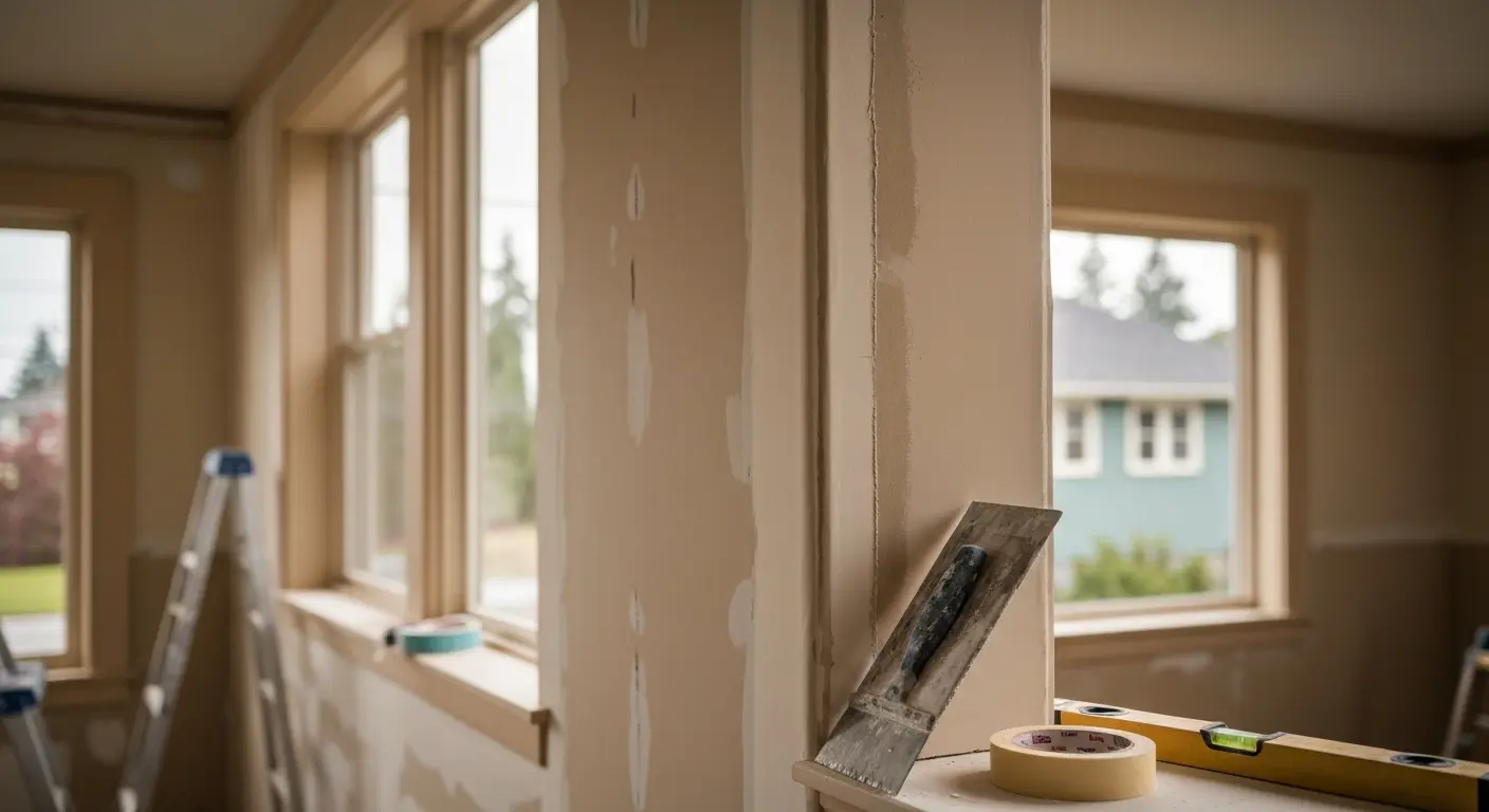 Wall repair and finishing work