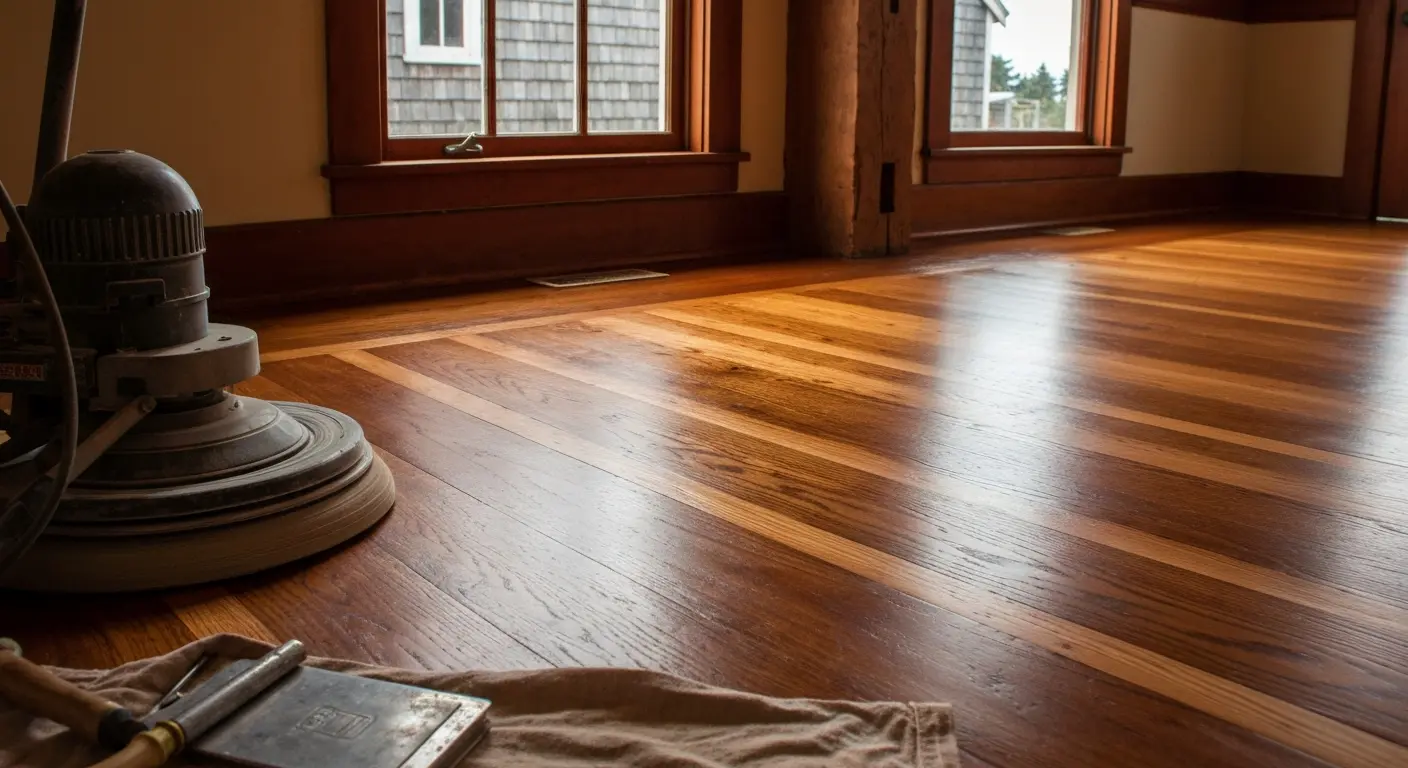 Hardwood floor restoration in San Juan Island