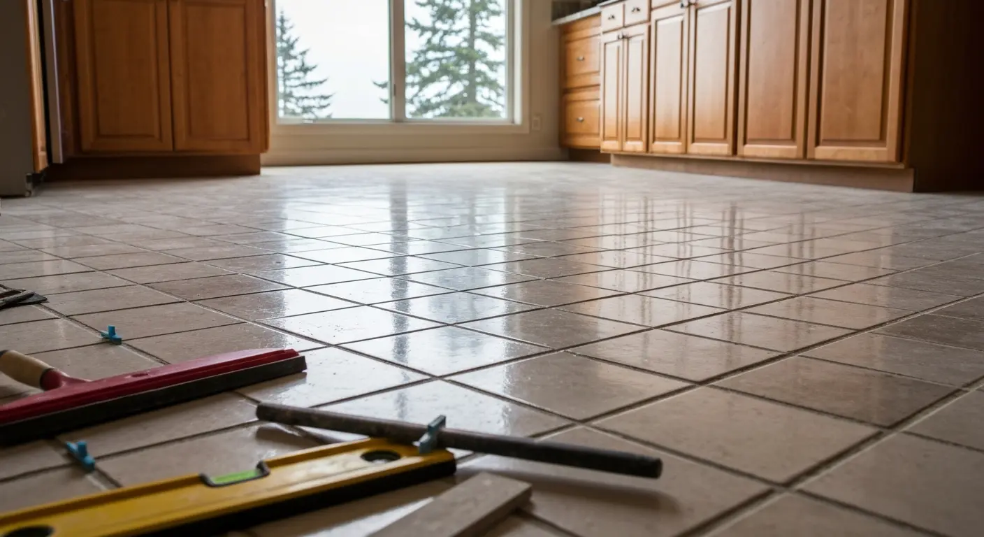 Ceramic tile kitchen floor