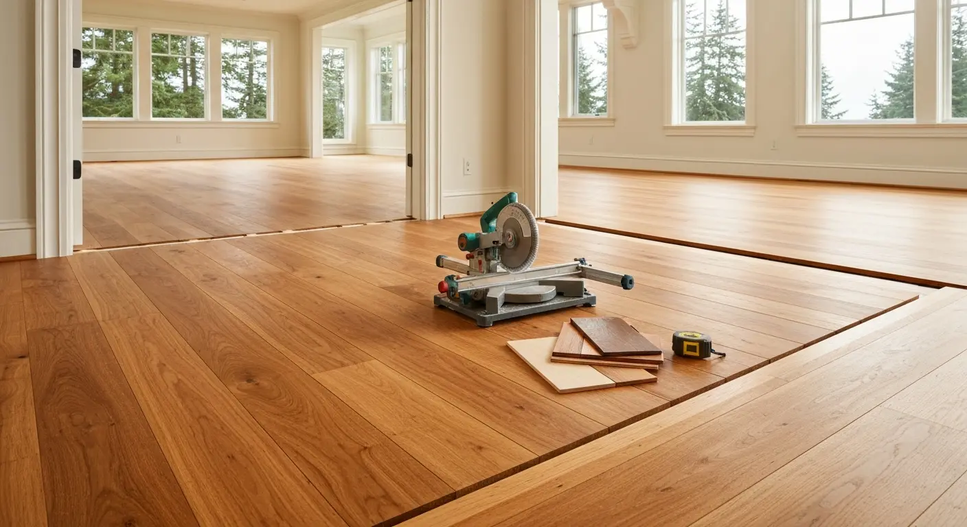 Hardwood flooring installation project