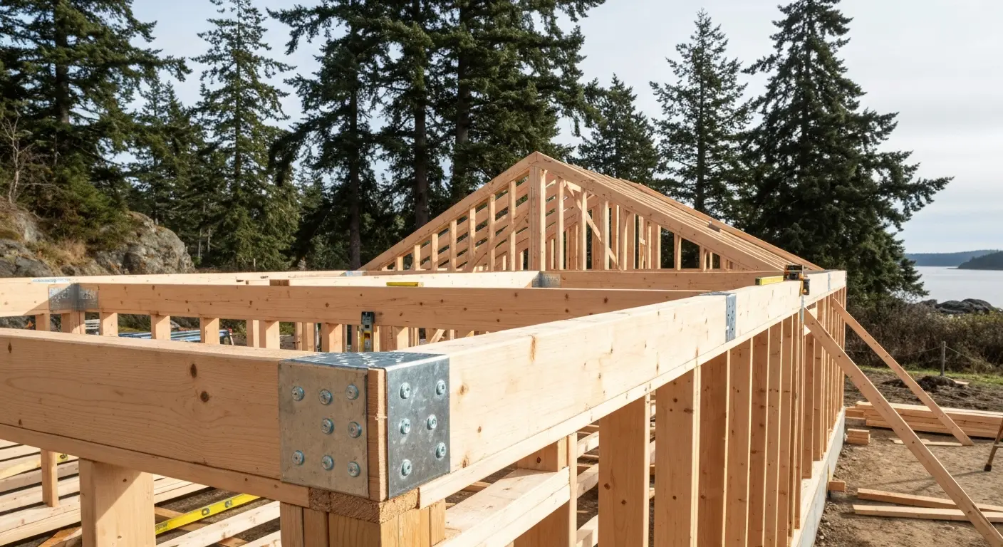 New home construction on San Juan Island