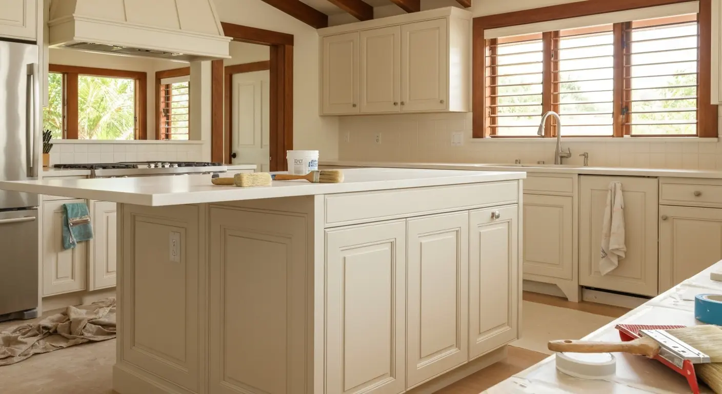 Kitchen painted with moisture-resistant finish
