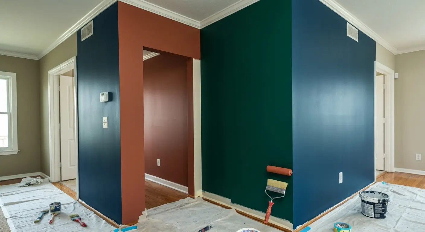 Accent wall with bold color choice