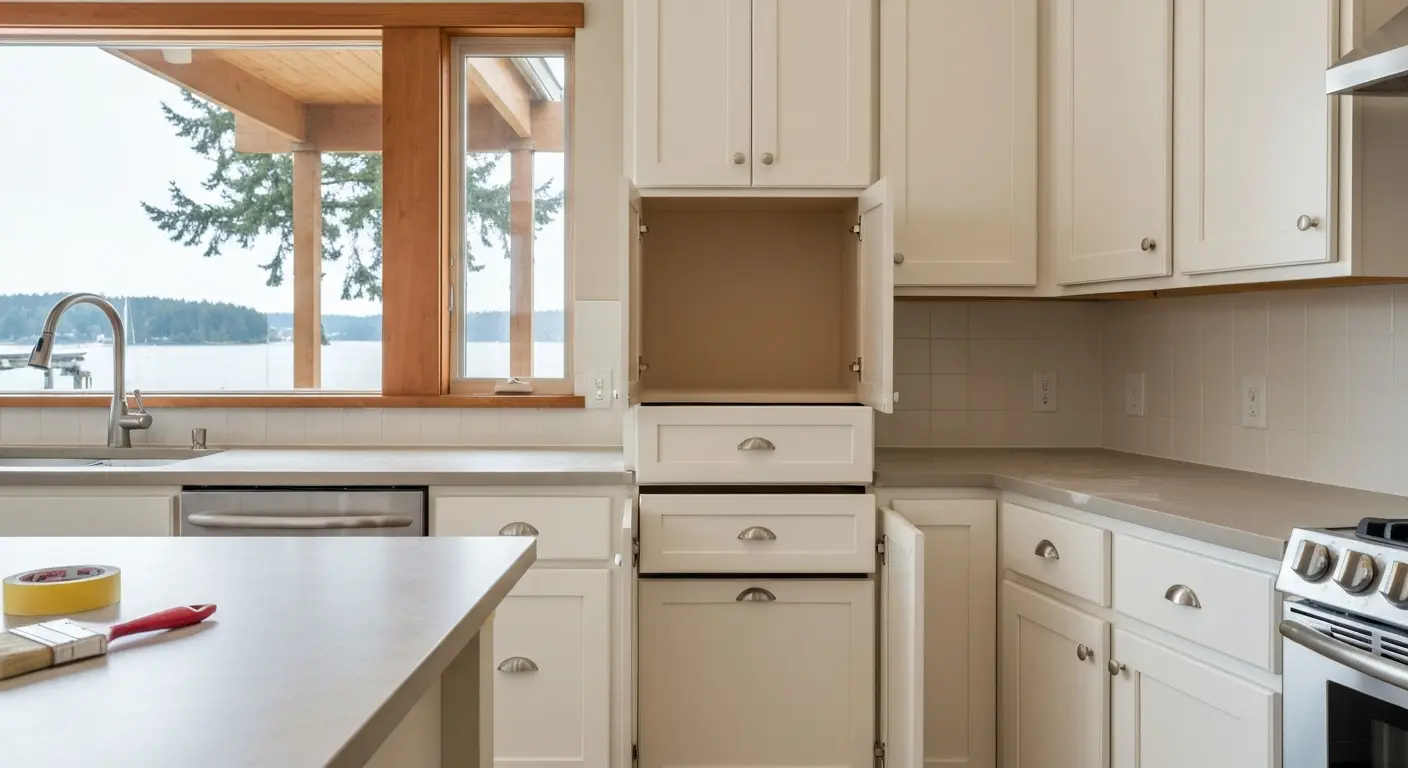 Kitchen cabinet painting project