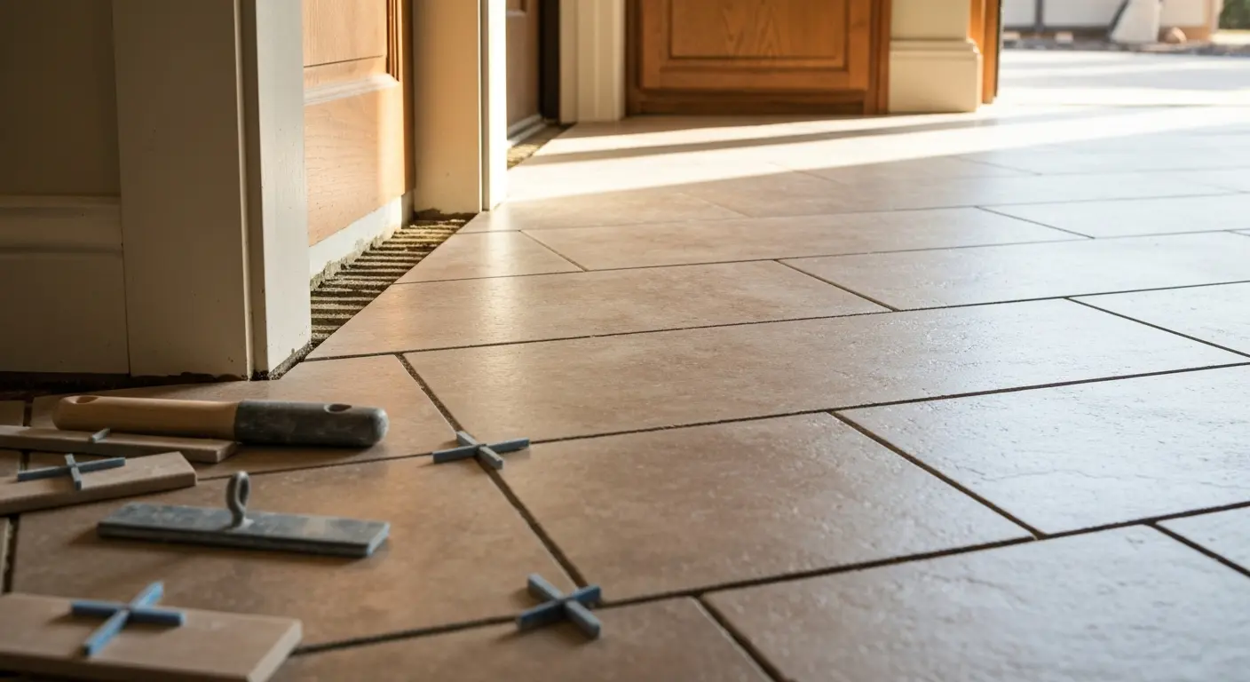 Tile flooring installation