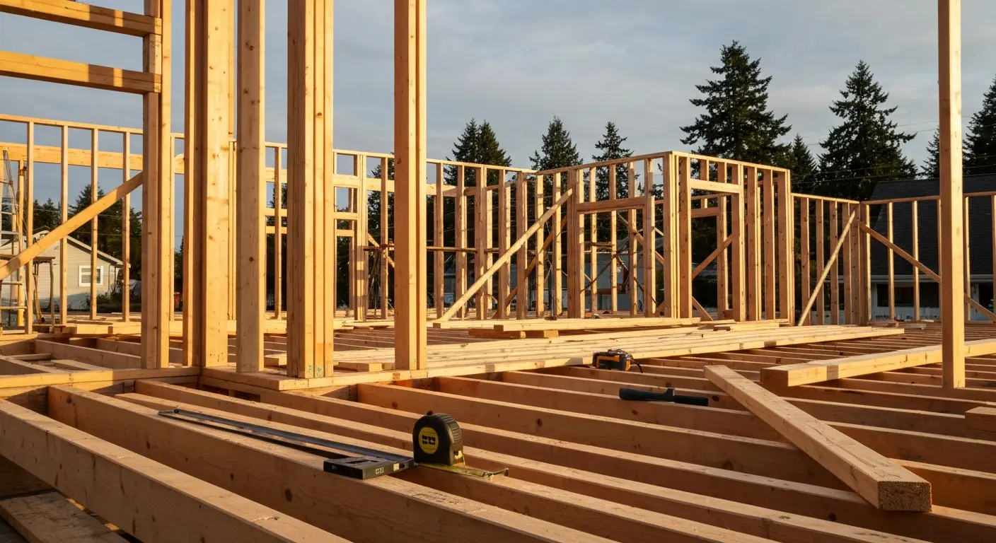 New home construction framing project Friday Harbor