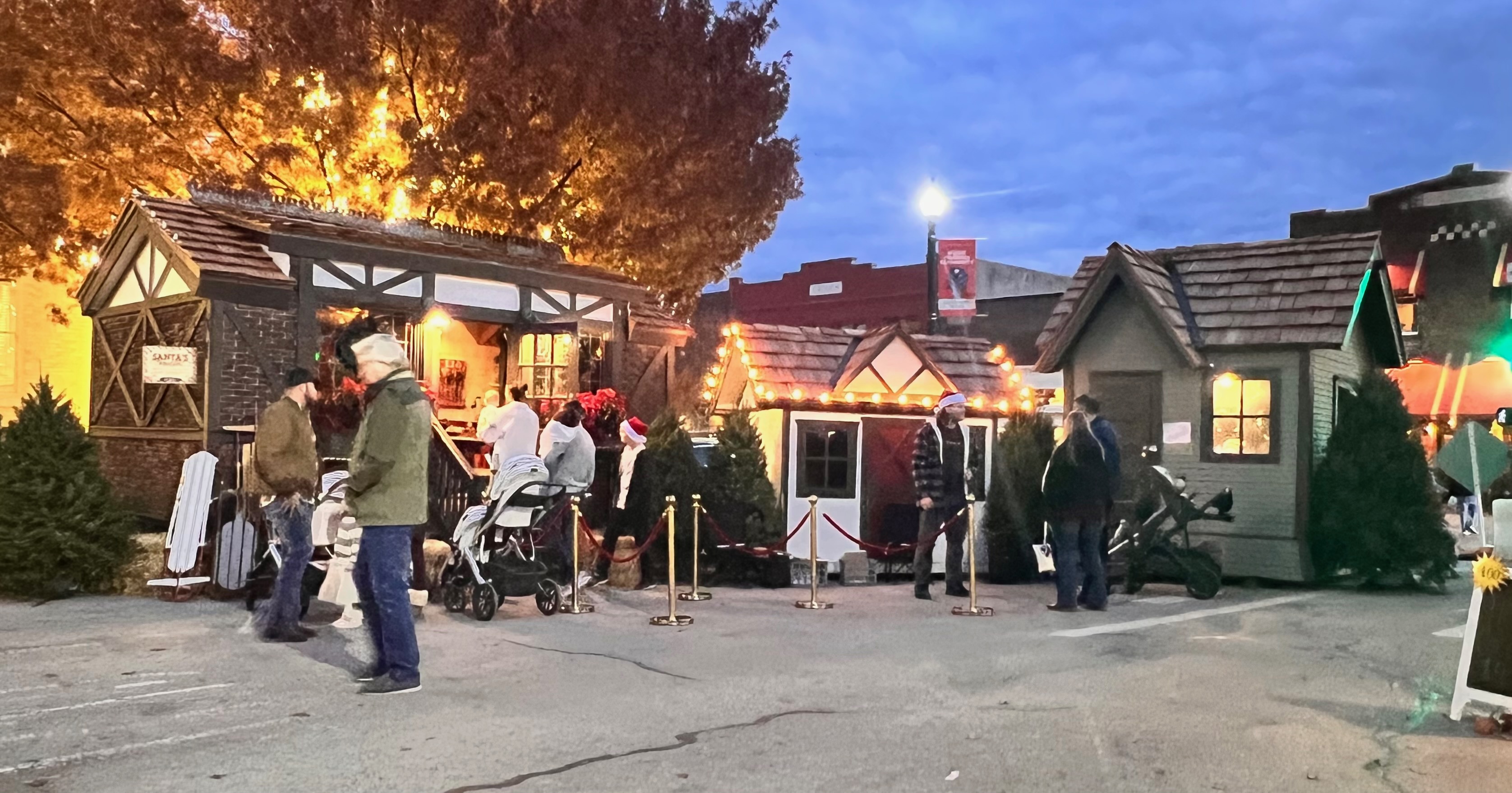 Historic Downtown McKinney decorated for Christmas.
