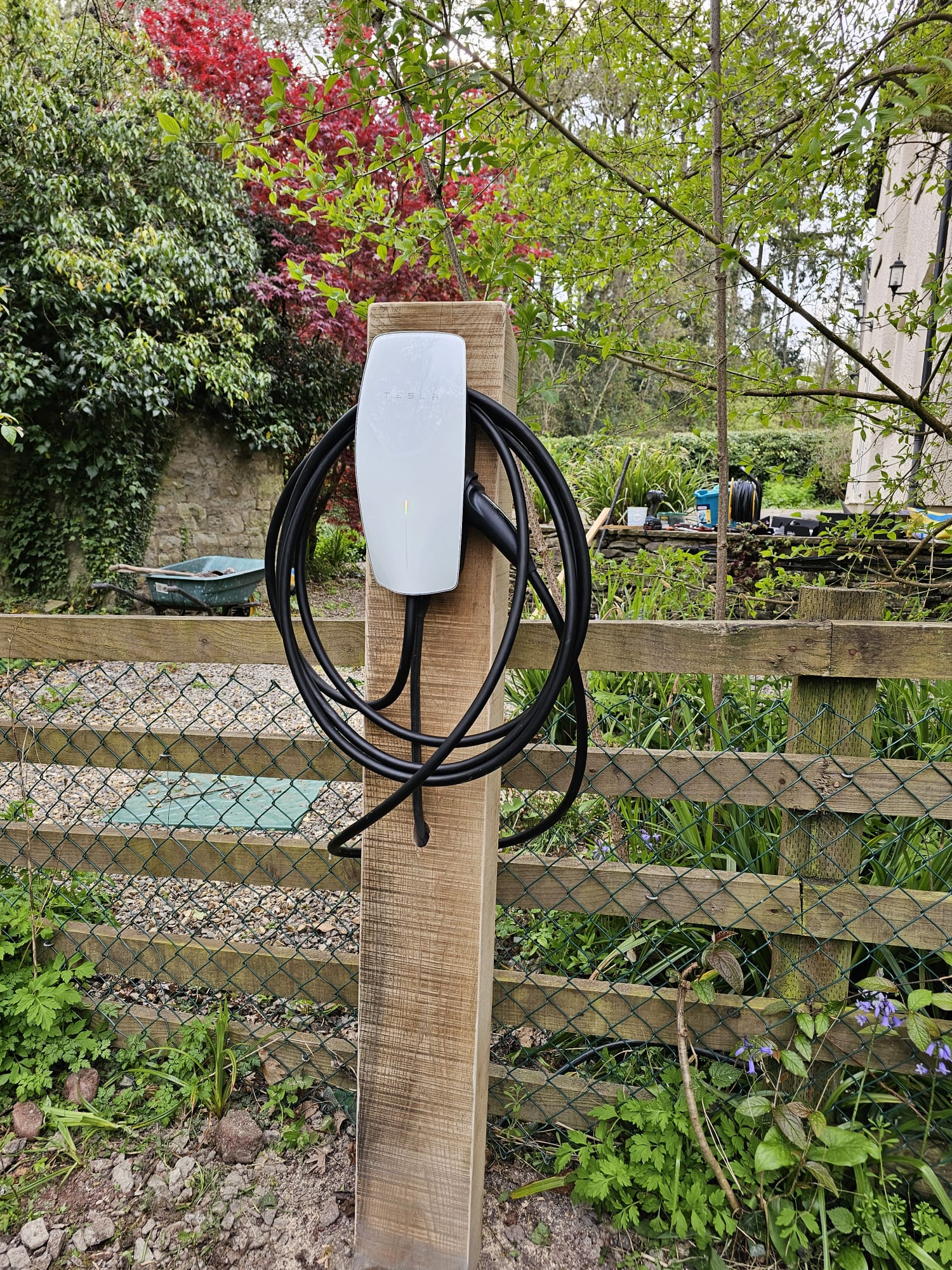 Tesla wall connector EV charger installed in Portishead