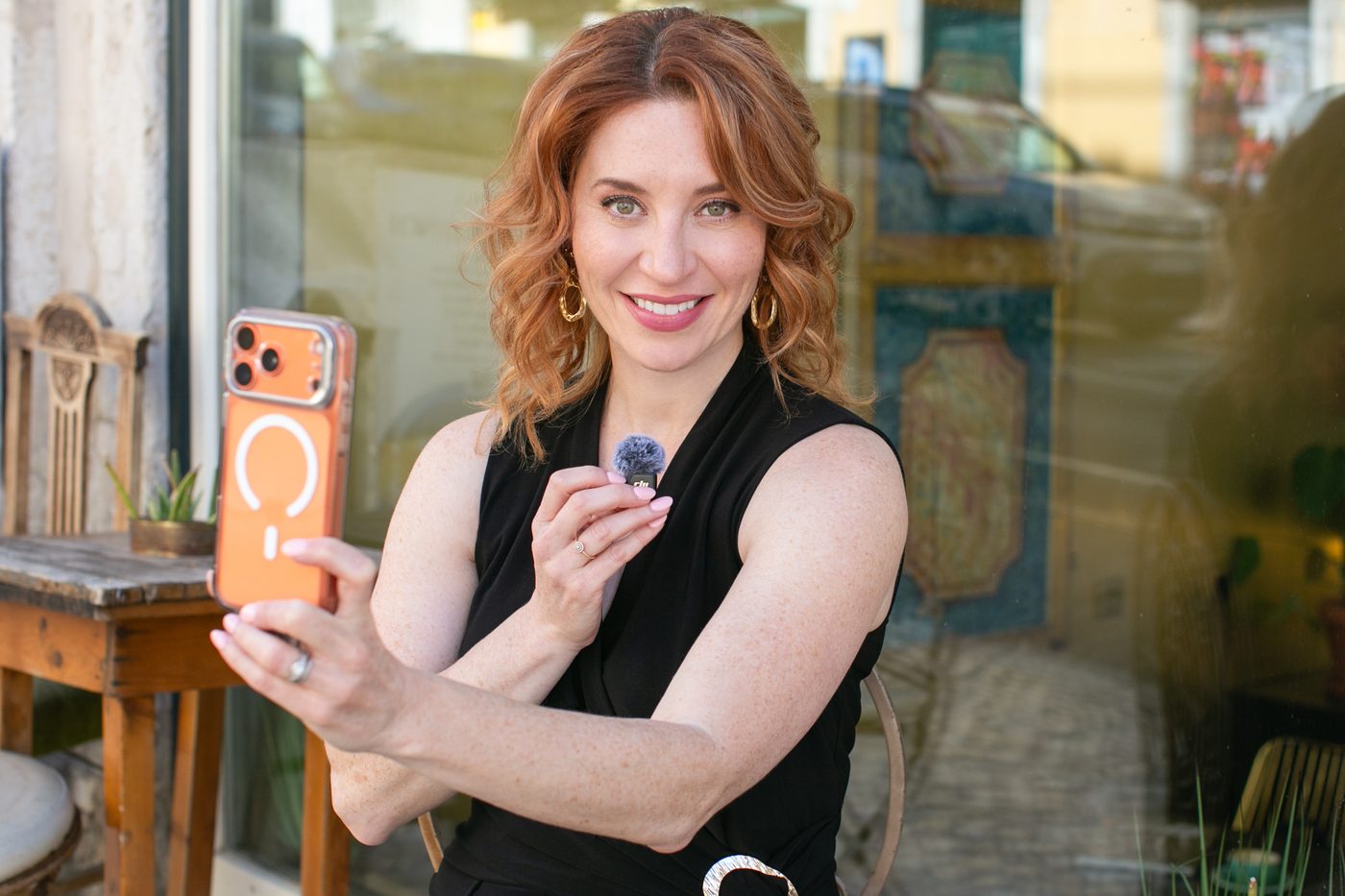 Shirlee Engel filming on her phone