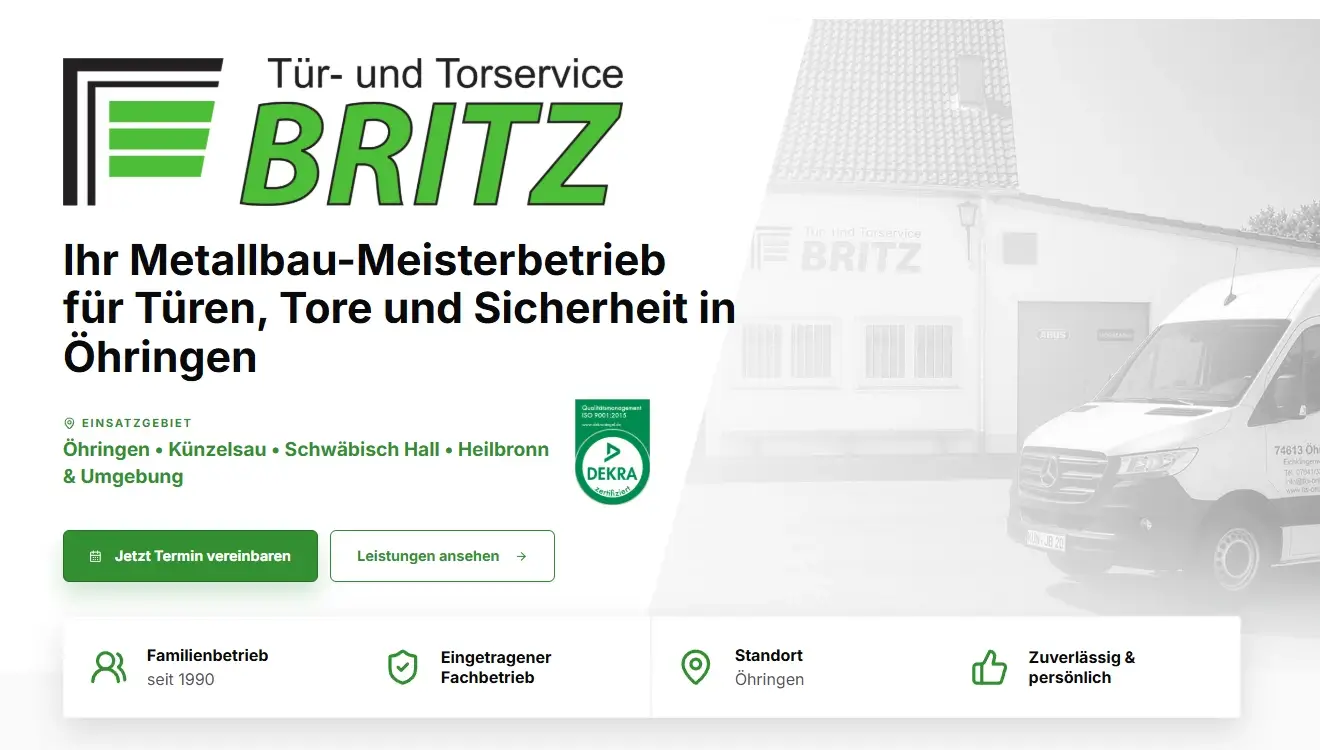 Website Mockup Tür- und Torservice Britz